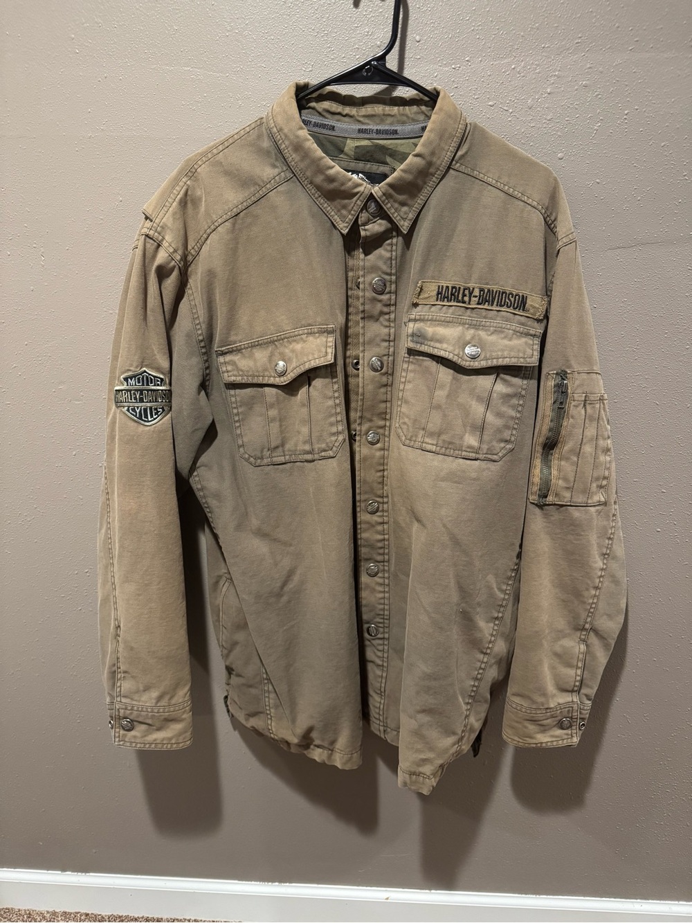 Men’s Green Harley-Davidson Military Style Field Jacket